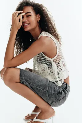 Short Bermuda en denim - Gris denim — photo 3
