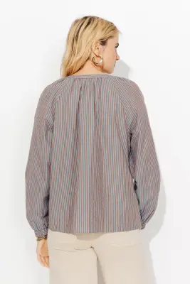 Blouse rayée bicolore Femme — photo 4