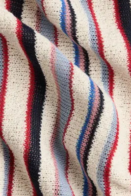 Pantalon à cordon en maille - Crème/rayé — photo 3