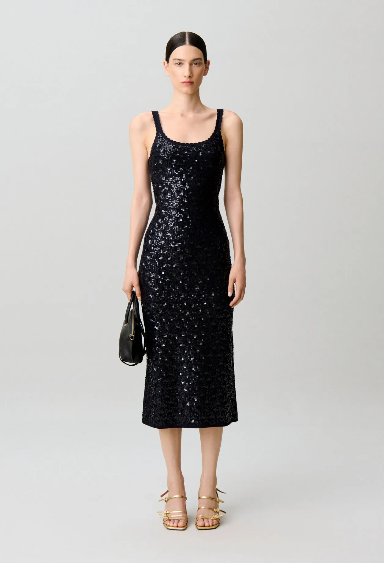 Robe longue maille sequins