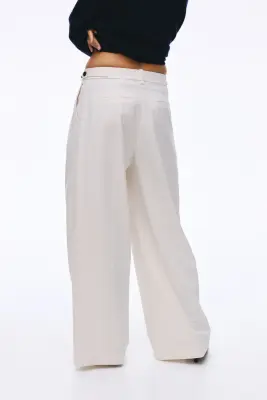 Pantalon chic à jambes larges - Blanc — photo 3