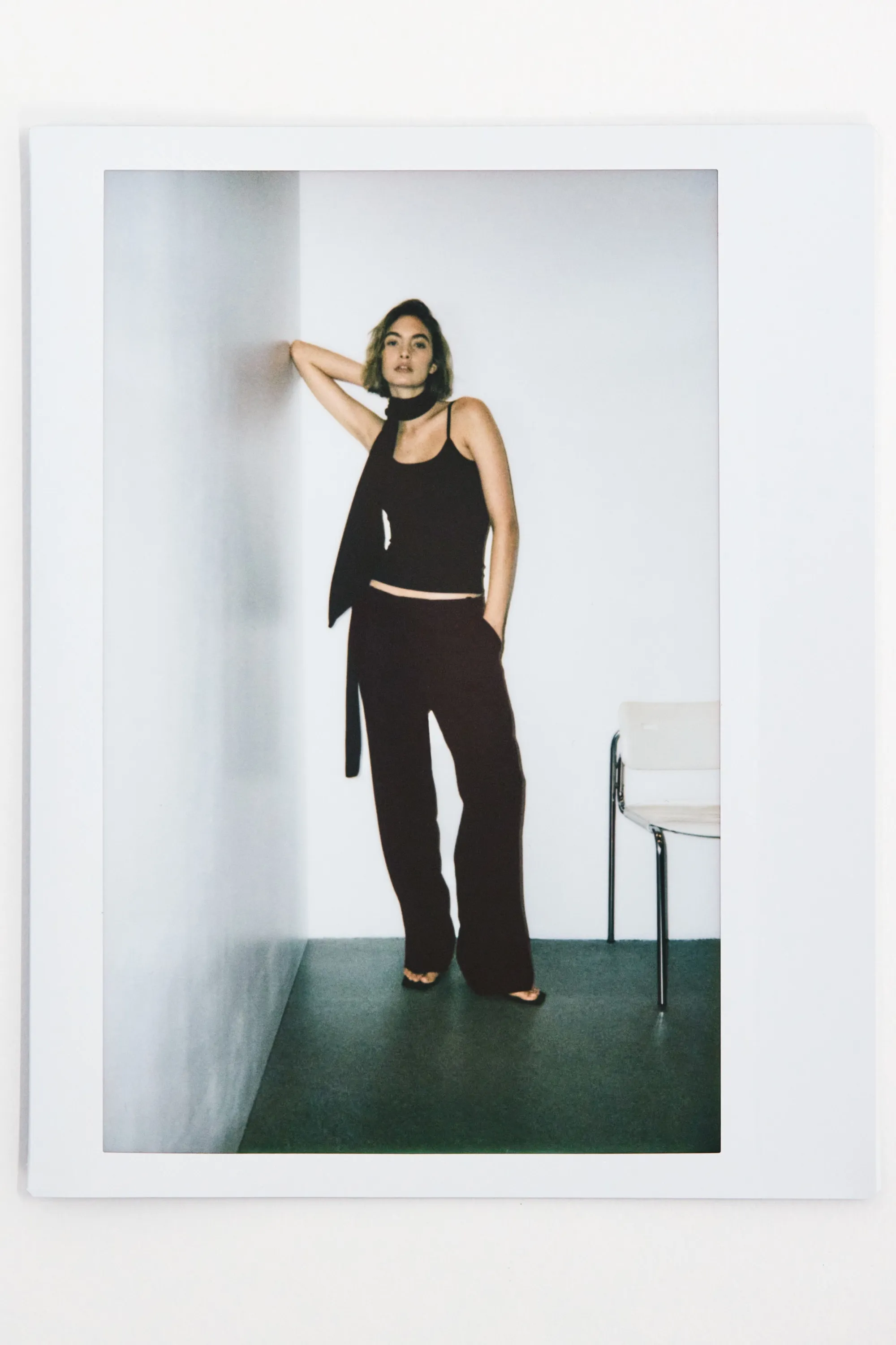 Pantalon chic en lin mélangé - Marron foncé