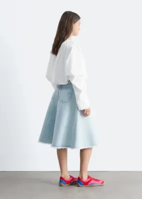 Blouse froncée en coton - Blanc — photo 4