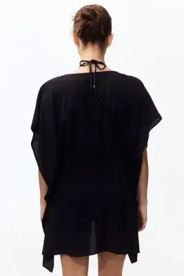 Robe caftan de plage - Noir — photo 2