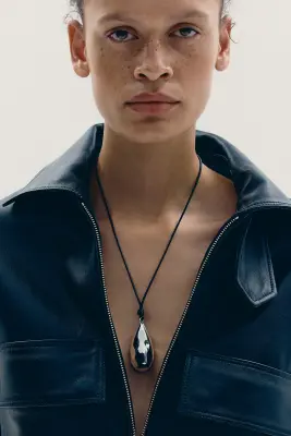 Collier cordon avec pendentif - Argenté — photo 2