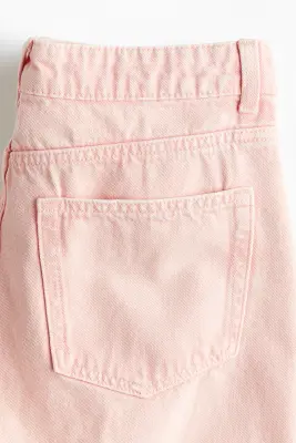 Short en denim avec bords à cru - Rose clair — photo 3