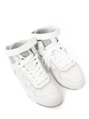 Baskets B27 High top montantes en cuir et tissu monogram blanc et gris Prix boutique 1000€ Taille 39 — photo 5