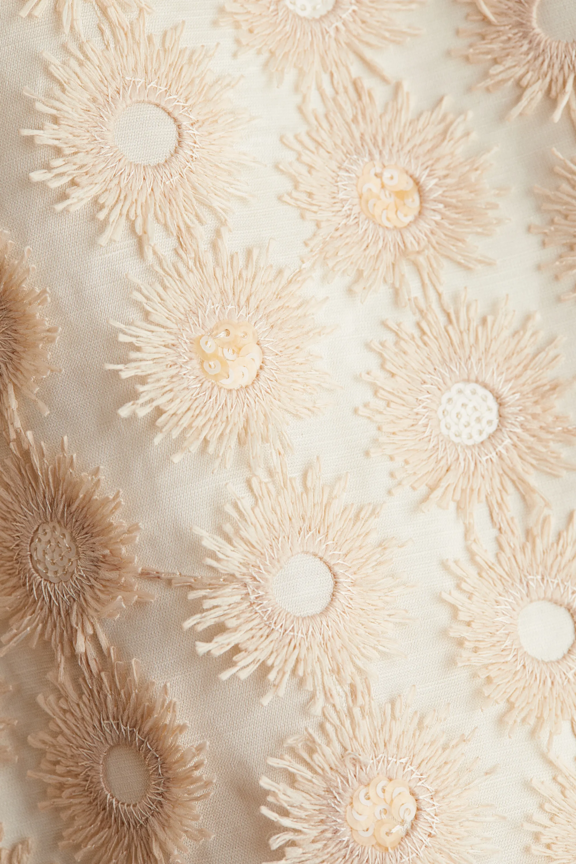 Robe à bretelles fines avec applications - Beige clair