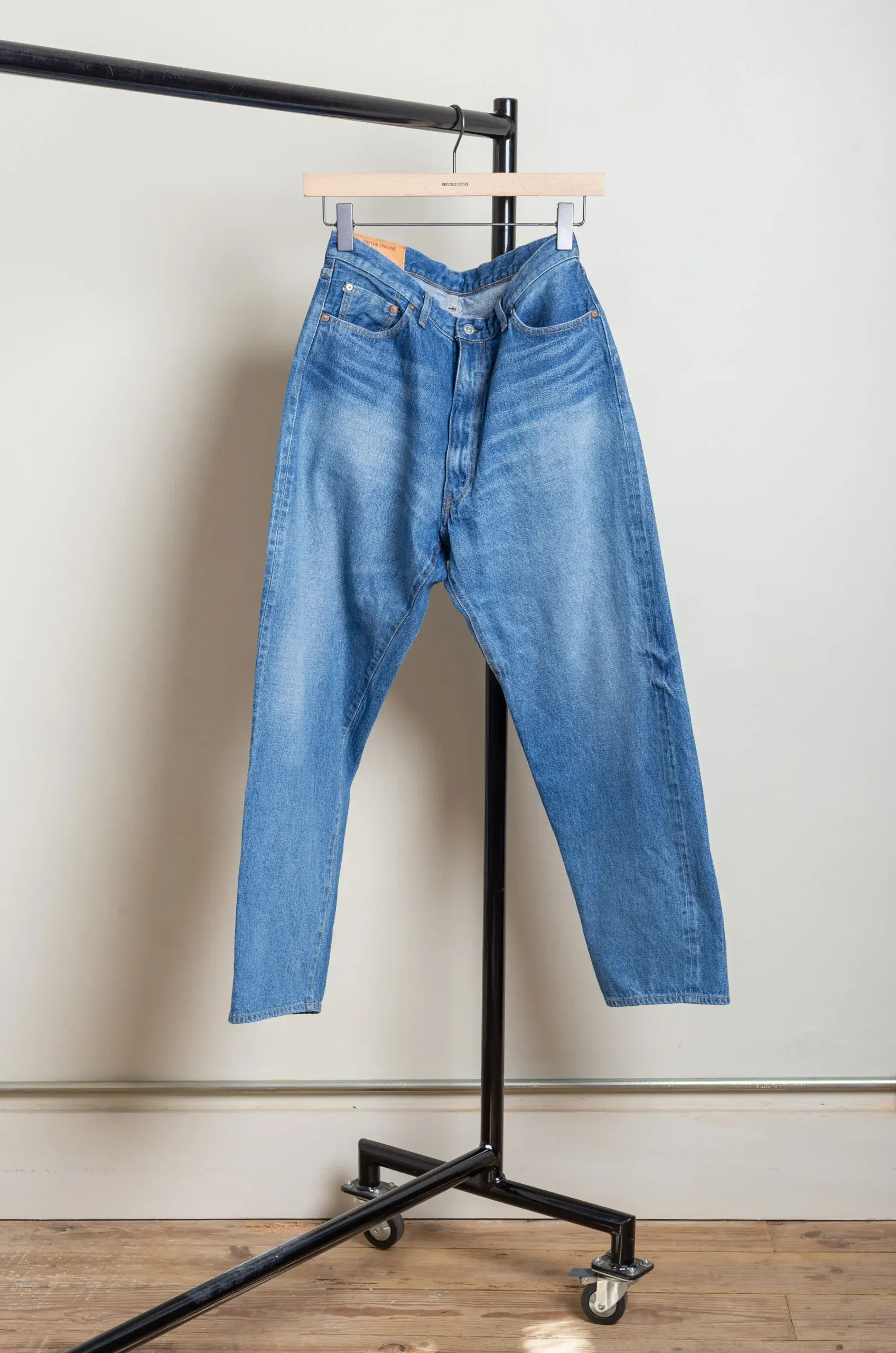 Kaptain Sunshine – 5P Zipper Front Denim Pants KSBS109DZ – Indigo Vintage Wash