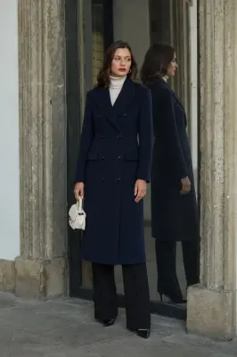 Frederick Wool Coat - Navy — photo 2