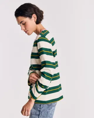 Tee-shirt Ralph rayures vert, écru et rose — photo 4