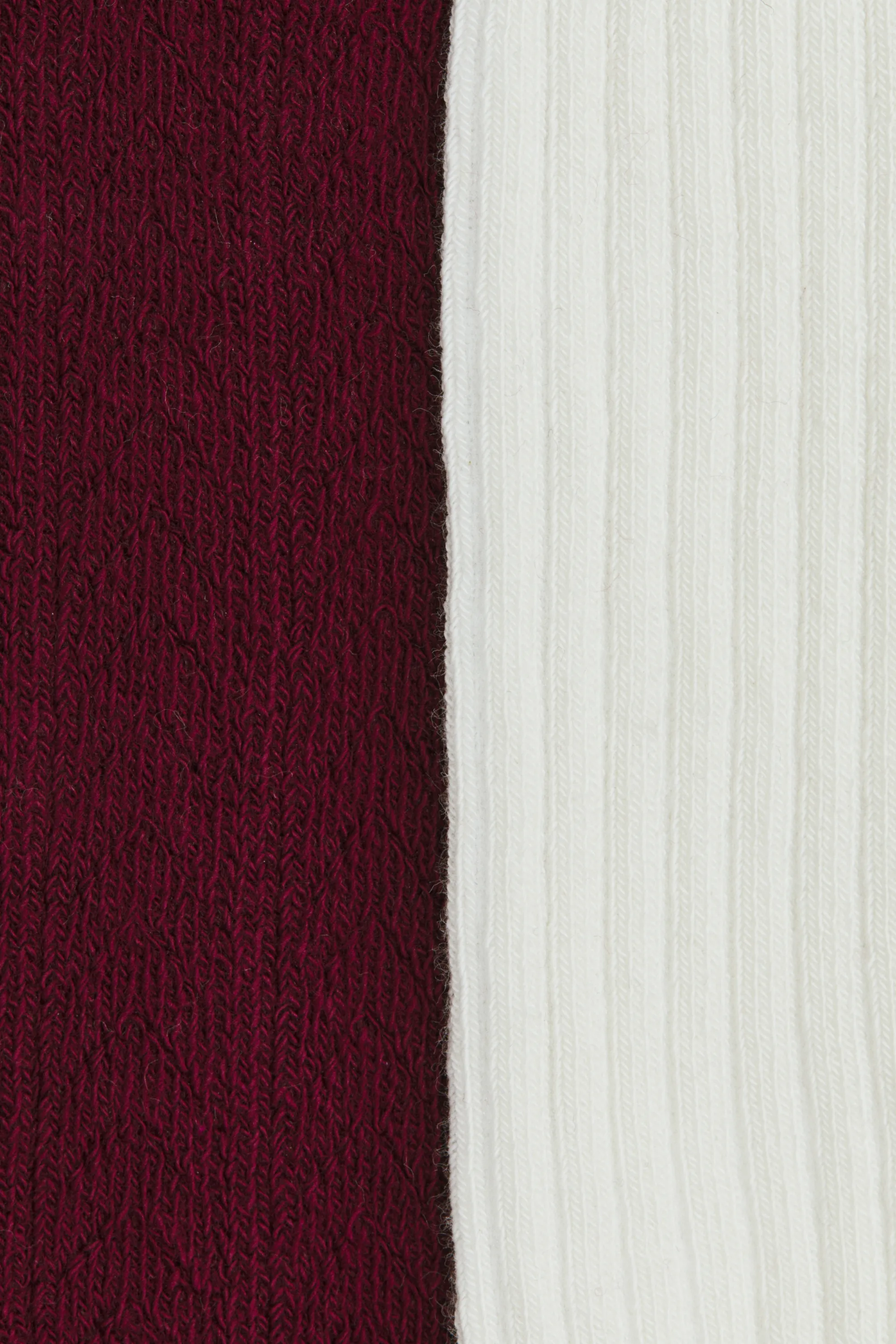Lot de 2 collants en maille fine - Rouge prune foncé/blanc