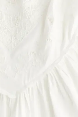 Robe évasée avec broderie anglaise - Blanc — photo 4