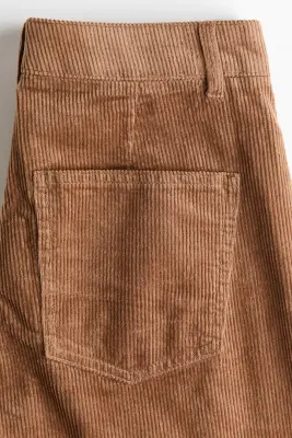 Pantalon barrel en velours côtelé - Marron ancien — photo 5