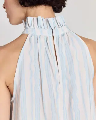 Top Leonora rayures onde fond blanc — photo 5