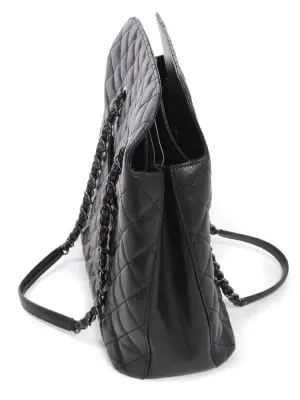Sac large cabas Grand Shopping en cuir caviar matelassé noir Prix boutique 5400€ — photo 3