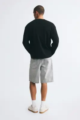 Short Relaxed en denim - Gris denim clair — photo 3