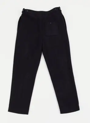 Pleated Pants in Navy Blue Carded Wool — photo 3