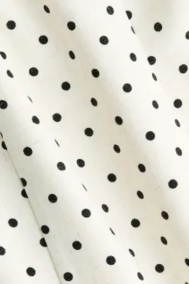 Robe à encolure carrée avec jupe évasée - Crème/pois — photo 4