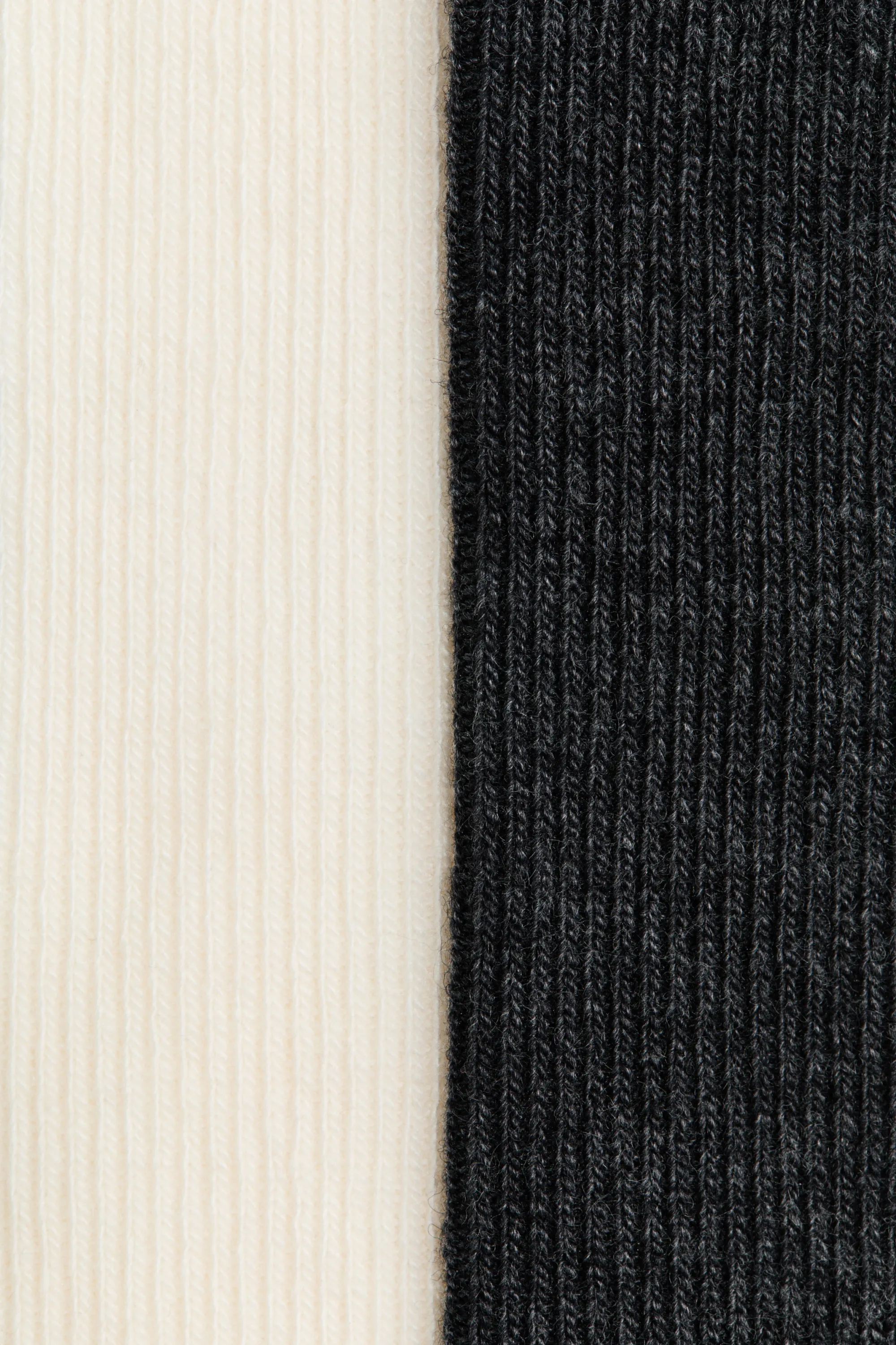 Lot de 2 paires de chaussettes montantes - Crème/gris foncé chiné
