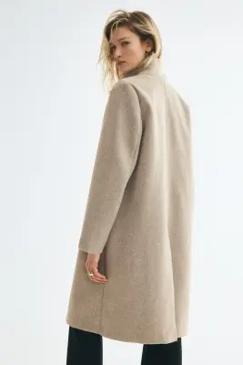 Manteau à fermeture droite - Taupe clair — photo 3