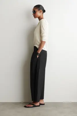 PANTALON À PLIS FUSELÉ WORKWEAR - NOIR — photo 2