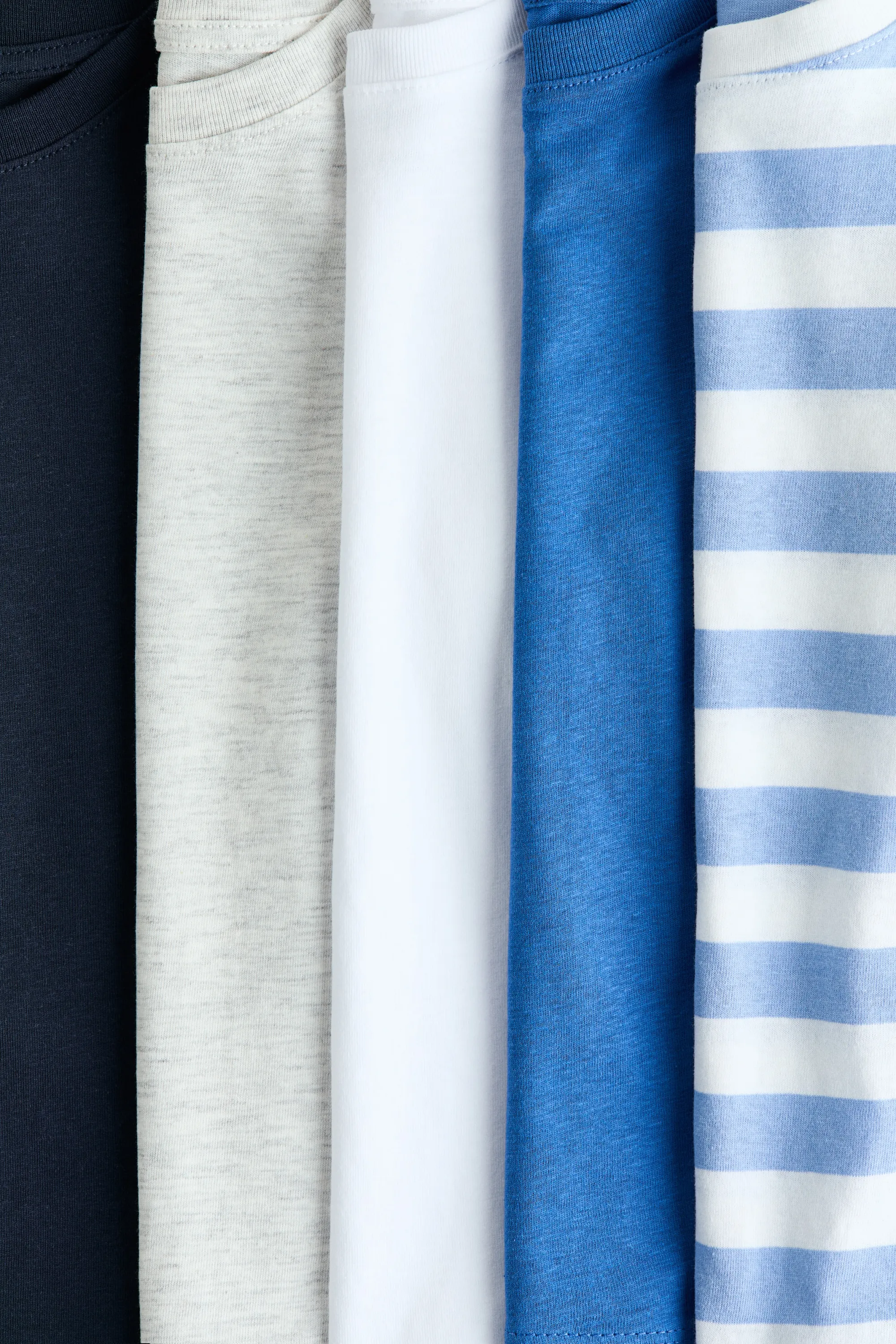 Lot de 5 T-shirts à manches longues - Bleu/gris