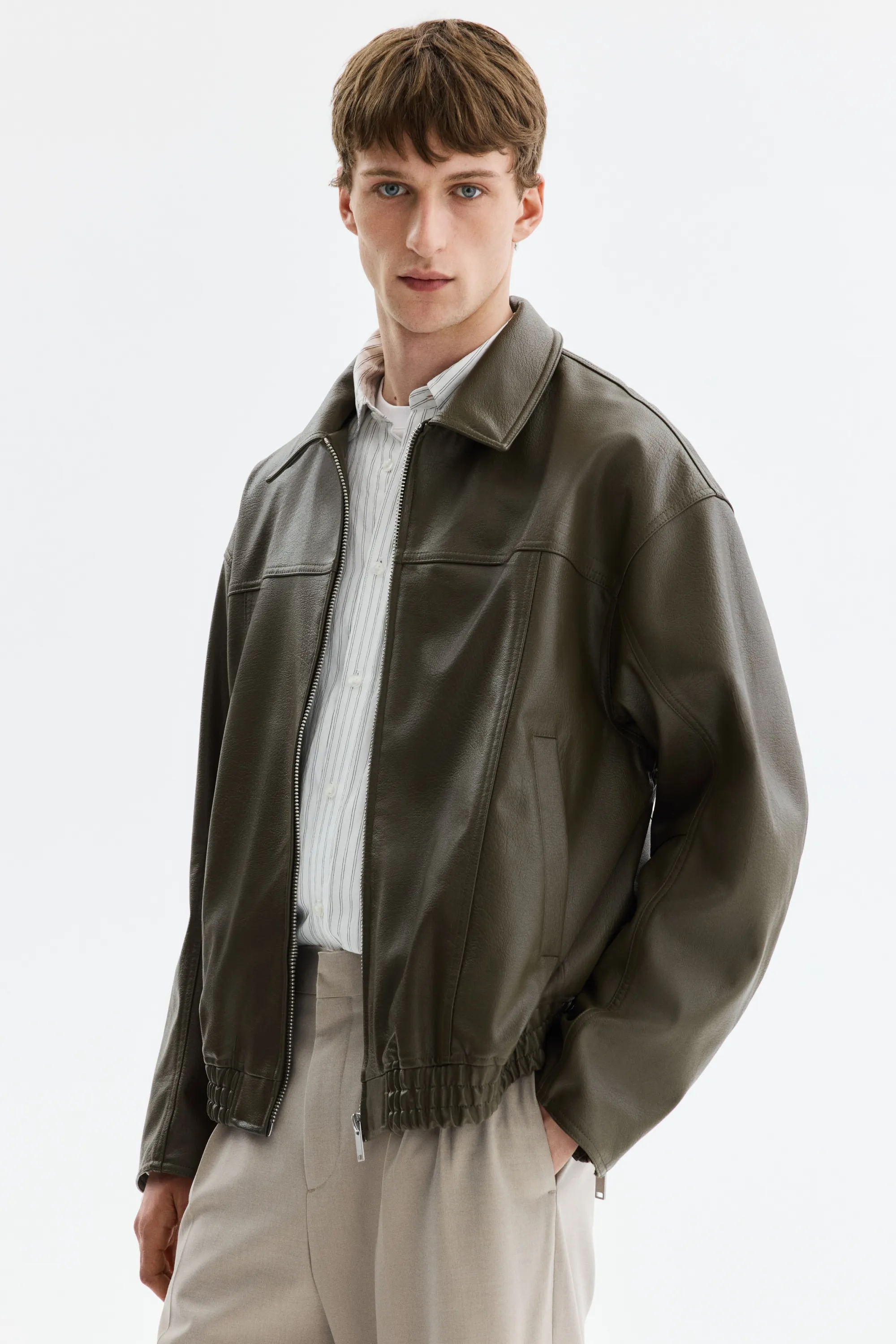 Veste en tissu enduit - Vert kaki
