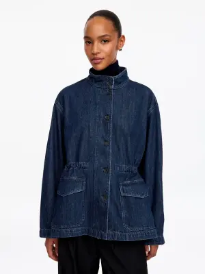 Surchemise en denim de coton et lyocell - Bleu — photo 3