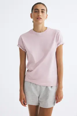 T-shirt en coton Supima® - Rose poudré — photo 1