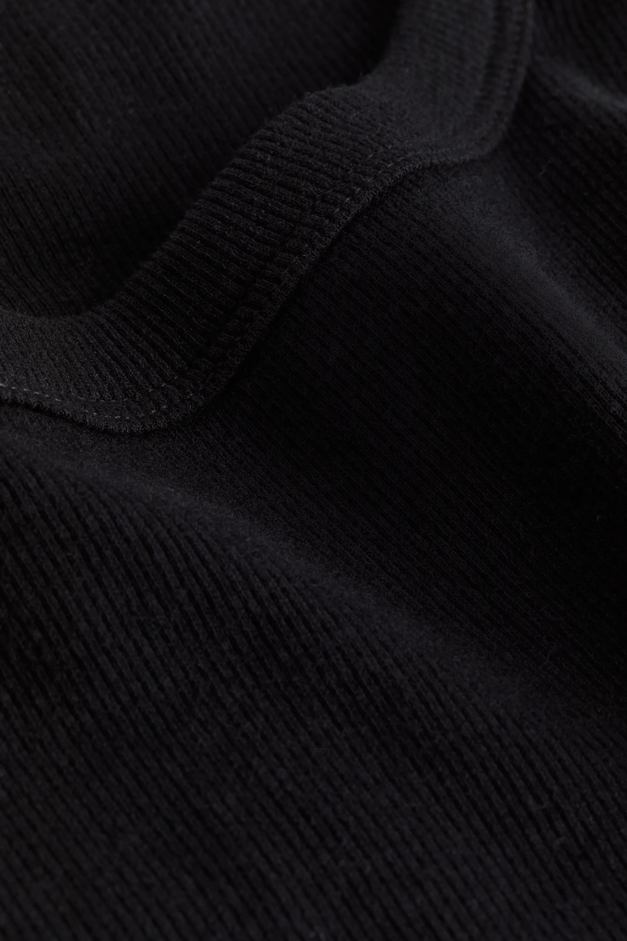 T-shirt côtelé court - Noir