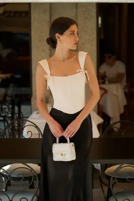 Jeanette Linen Corset Top - Cream — photo 1