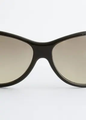 Lunettes de soleil incurvées oversize - Vert foncé — photo 2
