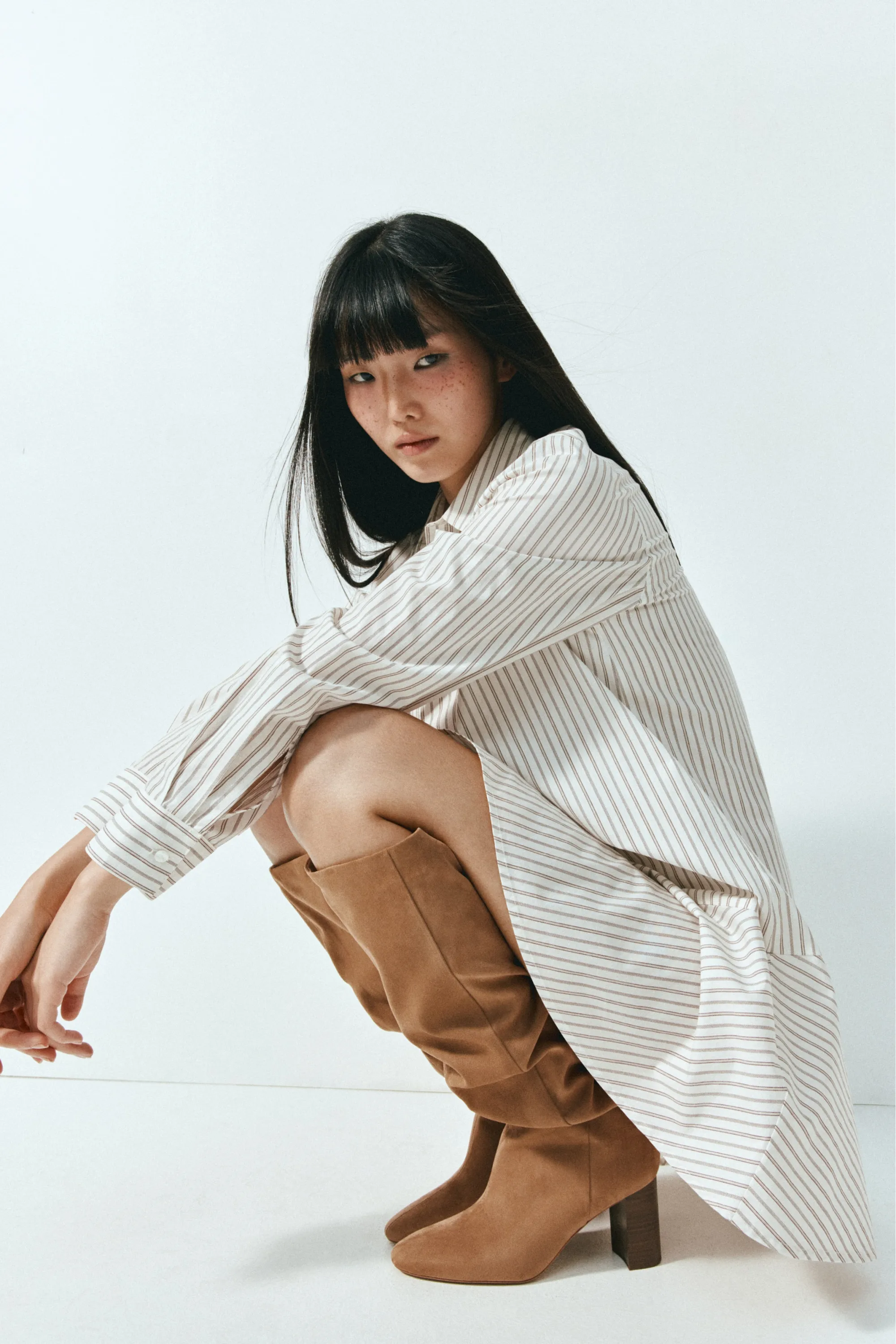Bottes de hauteur genou - Beige foncé