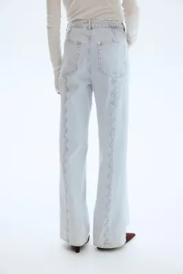 Flared Regular Waist Jeans - Bleu denim clair — photo 3