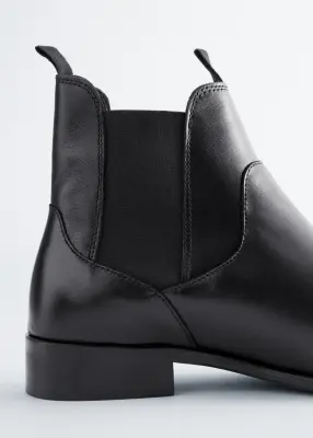 Chelsea boots en cuir à bouts pointus - Noir — photo 4