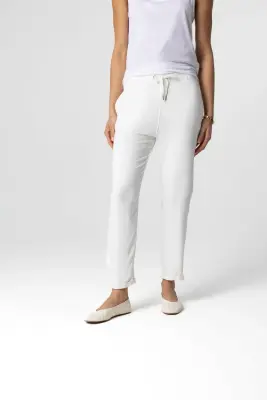 Pantalon Crème en Viscose / Élasthanne — photo 2