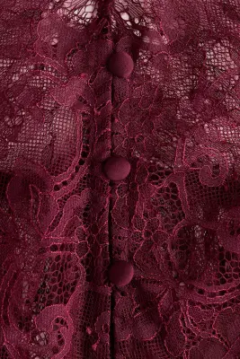 Top à bords ruchés en dentelle - Bordeaux — photo 2
