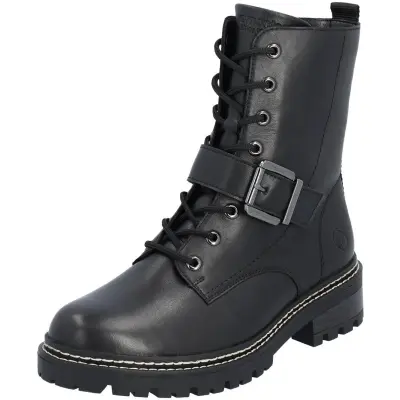 Bottines Remonte D0B78-01 Noires - Lacets Boucle Grande Pointure Femme — photo 1