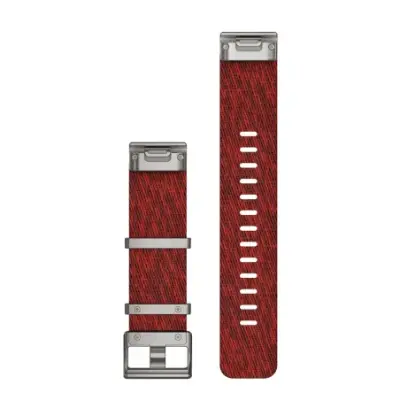 Bracelet de montre Garmin MARQ QuickFit 22mm tri-tons en nylon tissé façon Jacquard rouge avec boucle argent 010-12738-22 — photo 2