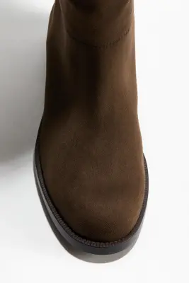 Bottes de hauteur genou - Vert kaki foncé — photo 2