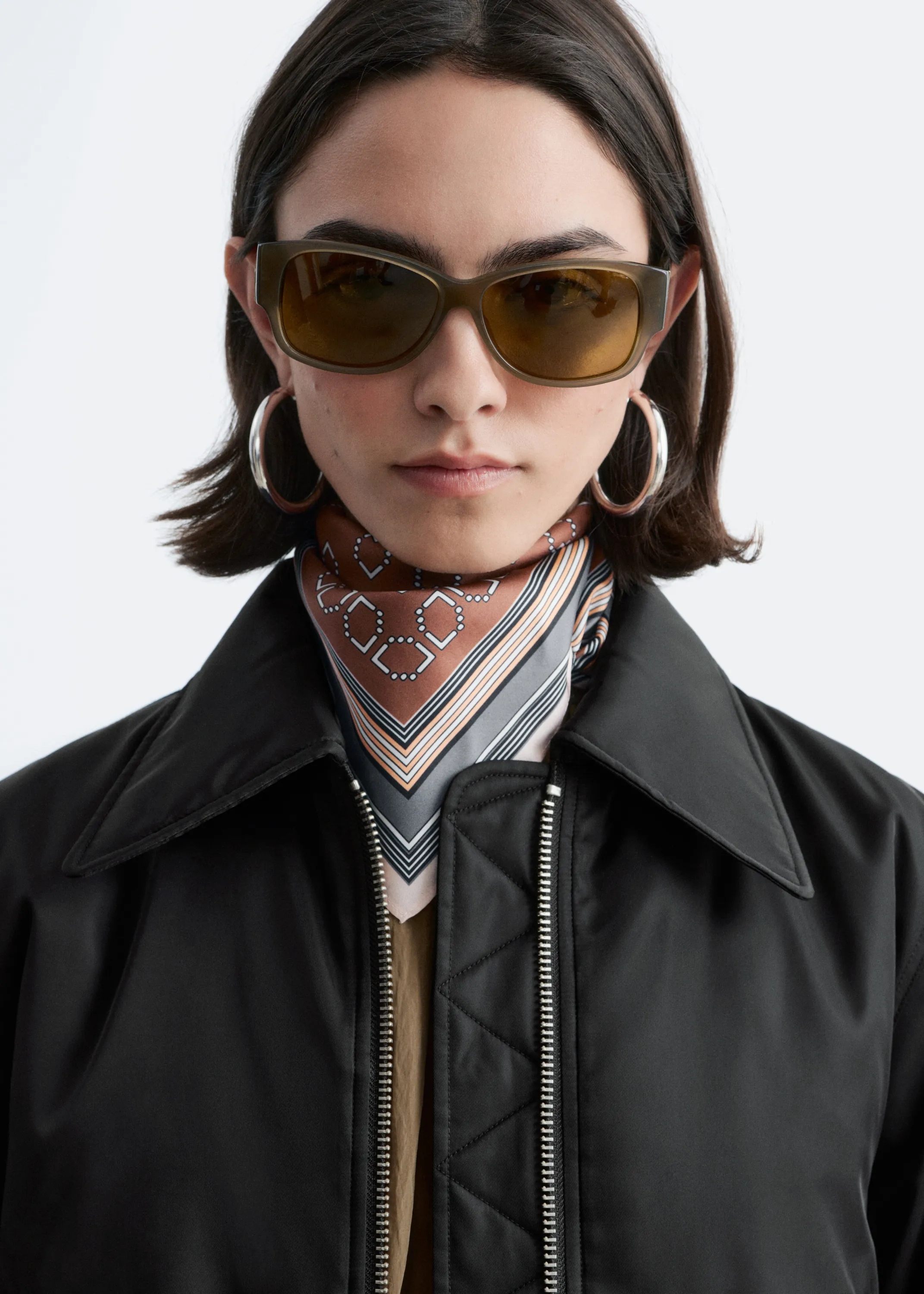 Veste style bomber courte - Noir