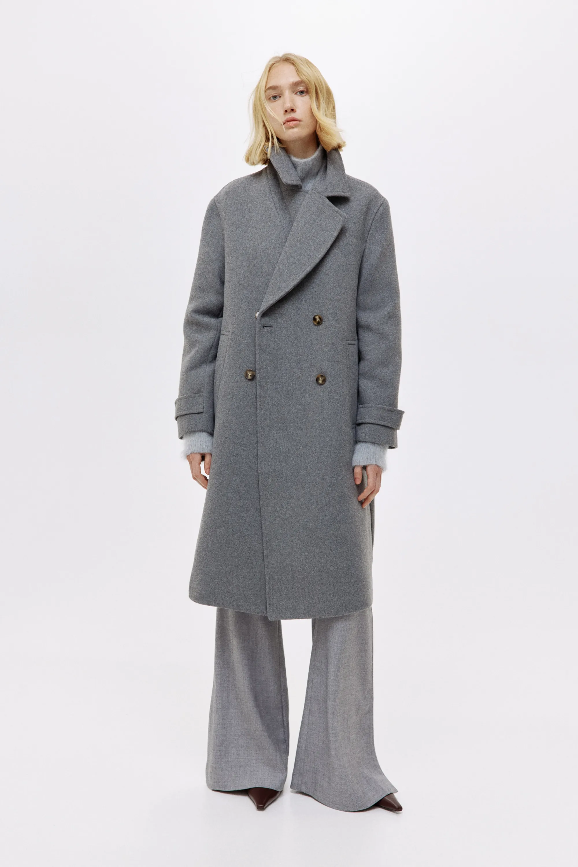 Manteau à fermeture croisée - Gris