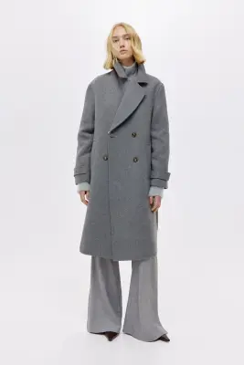 Manteau à fermeture croisée - Gris — photo 1