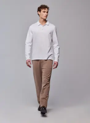 Polo Blanc Polo Manches Longues en Coton organique — photo 5