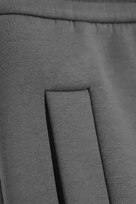 Pantalon en textile façon néoprène Loose Fit - Gris foncé — photo 4