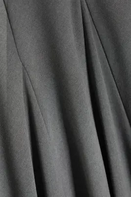 Jupe longue taille mi-haute à panneaux - Gris foncé chiné — photo 4