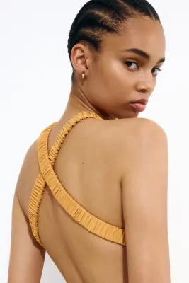 Robe découpée avec dos ouvert - Orange — photo 3