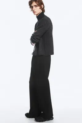 Pantalon en textile façon néoprène Loose Fit - Noir — photo 2