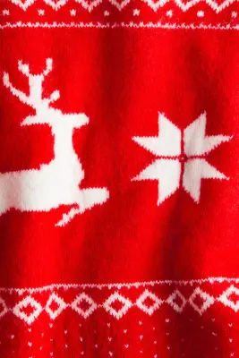 Pull oversize en maille jacquard - Rouge/motif — photo 4